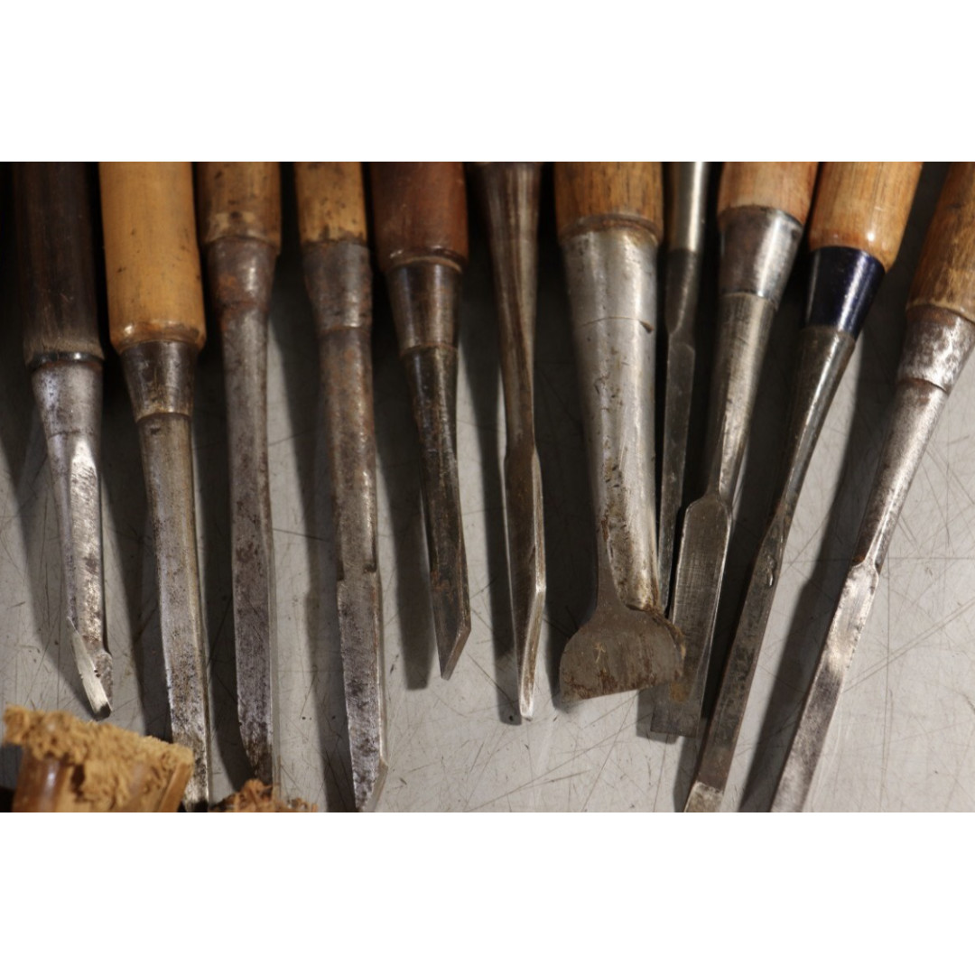 28 Pcs Vintage Japanese Woodworking Chisel Set Nomi Carpentry Tools Restoration