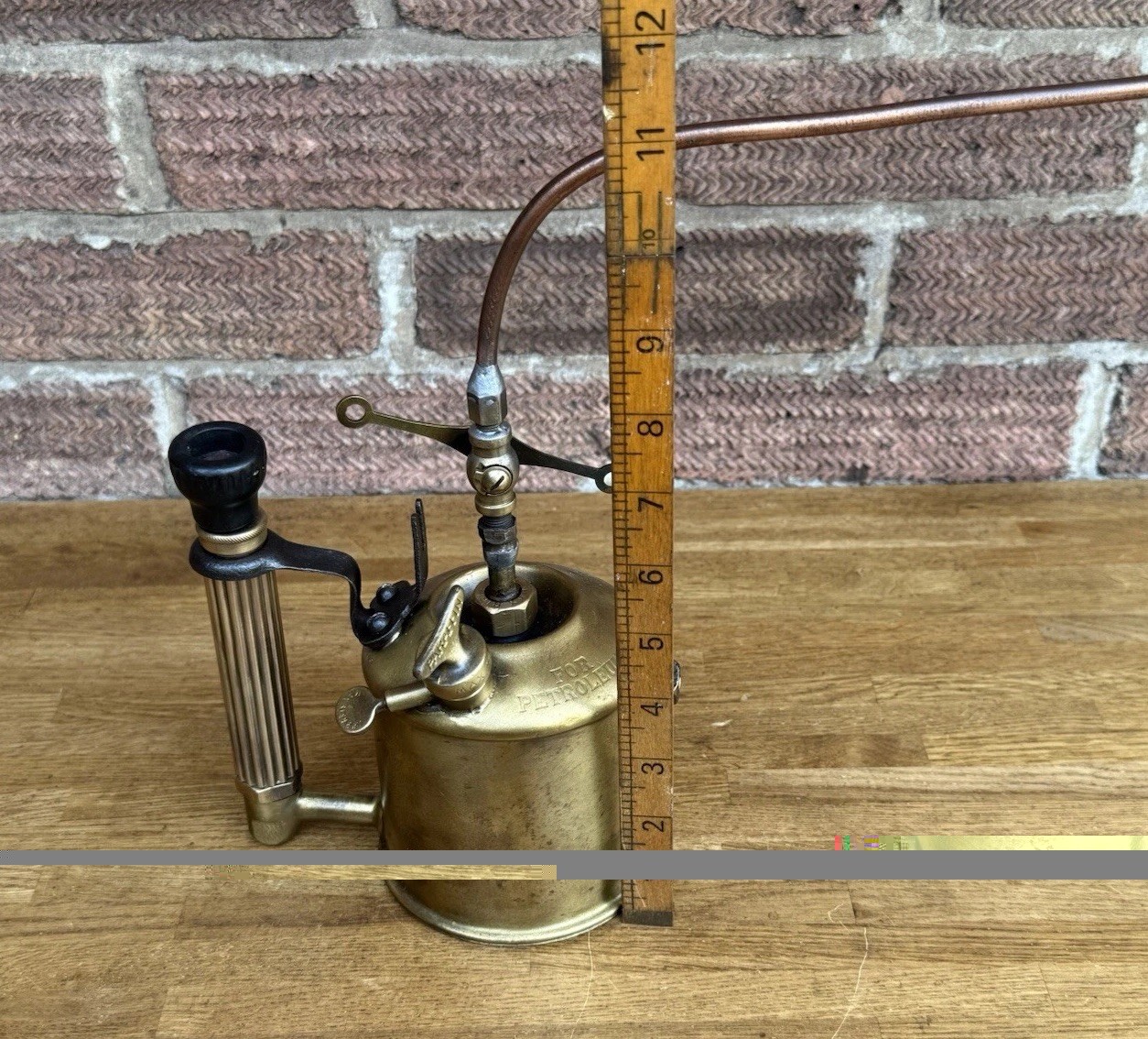 Vintage Sievert Vapouria 12 Adapted Brass Blow Torch Lamp Stockholm Sweden