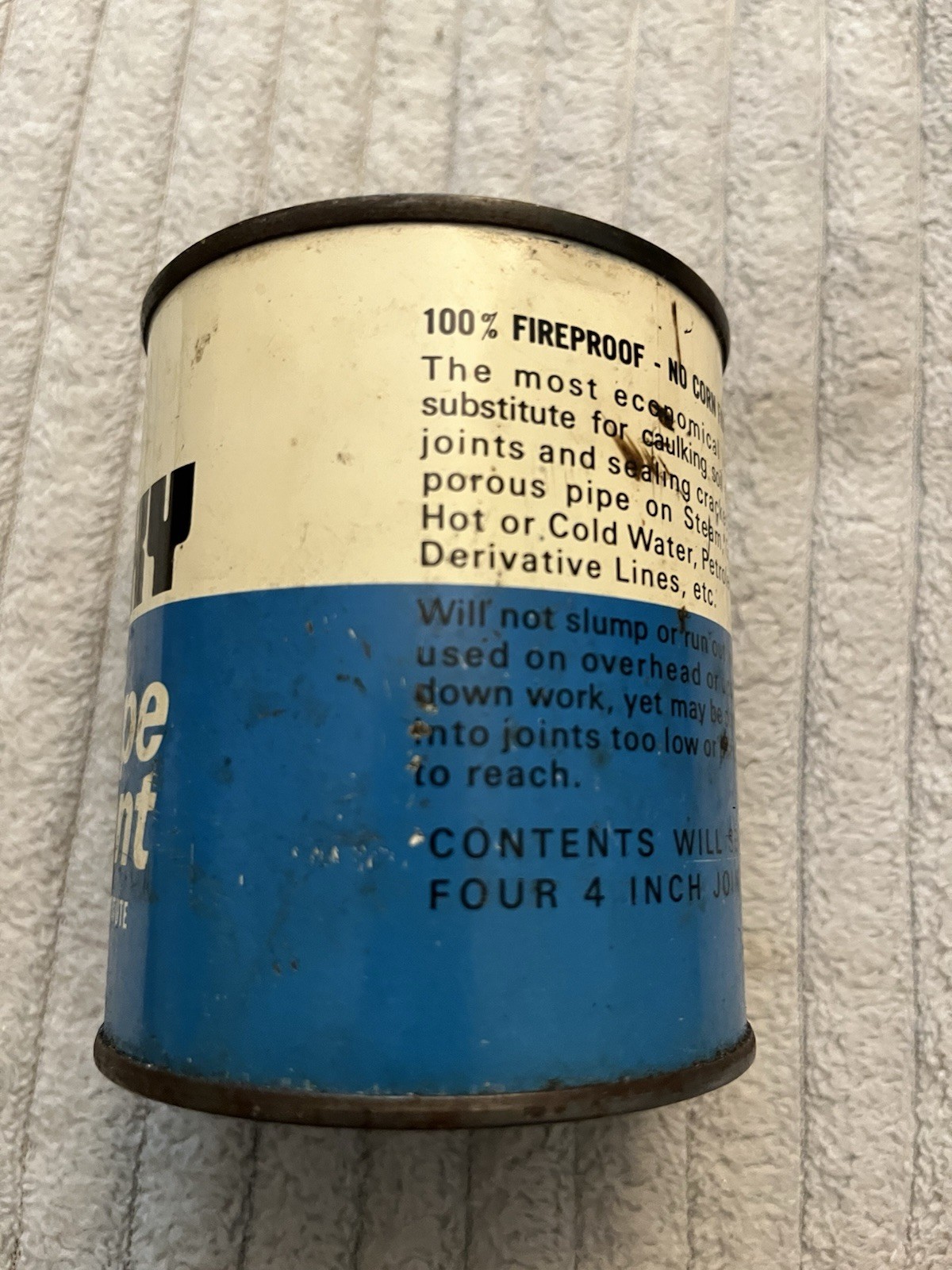 Vintage Galaxy Soil Pipe Cement Lead Substitute 2 Lbs Mostly Full Can Tin