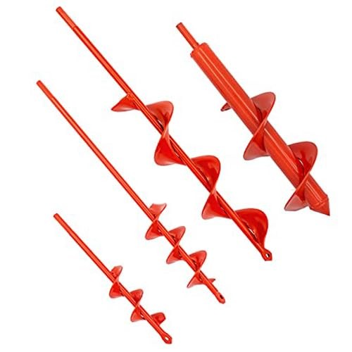 MAXCCINO Auger Drill Bit for Planting Set of 4, Garden Ground Earth Spiral Drill