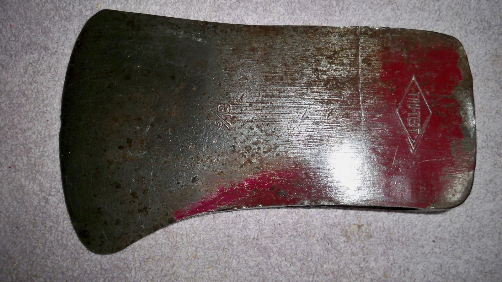 Vintage 1960s TRU-TEST 3 1/2 lb axe head with 6 ridges / CRACKED for Repair
