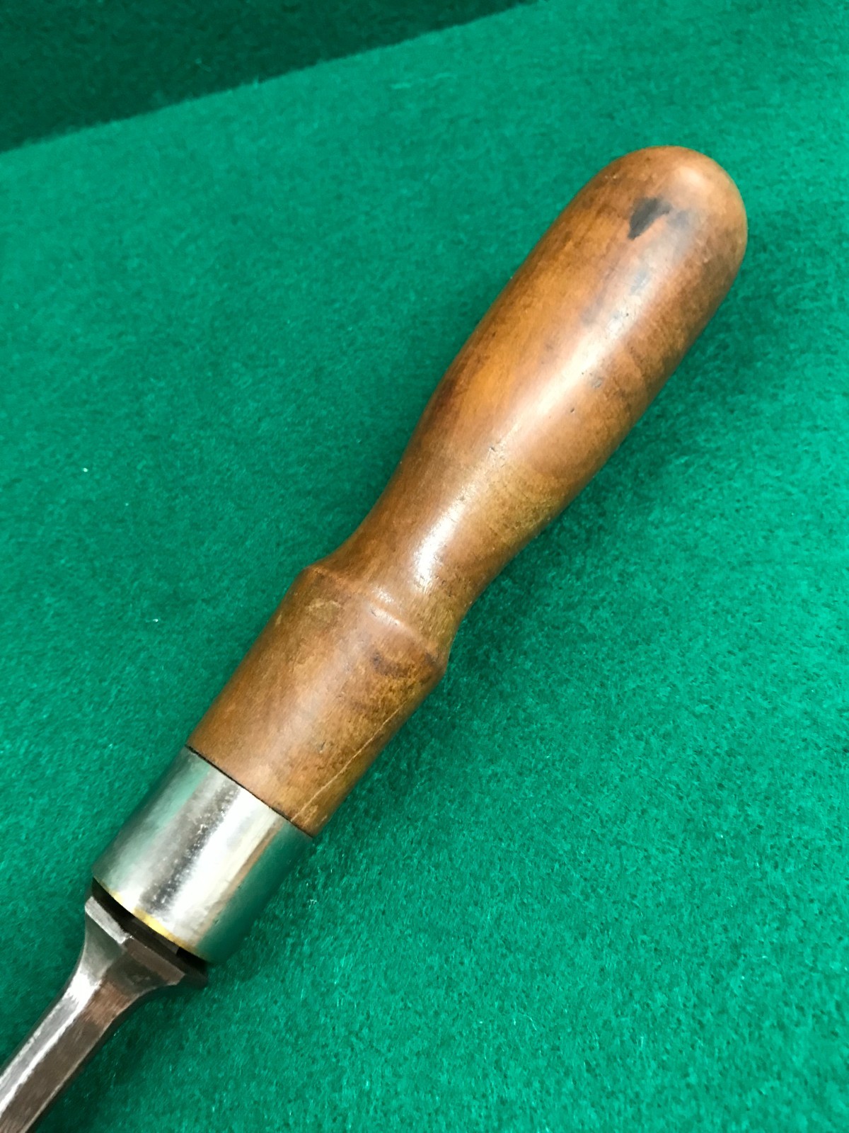 Vintage 1 1/4″ Gooseneck / Craneneck Bevel Edge Tang Chisel