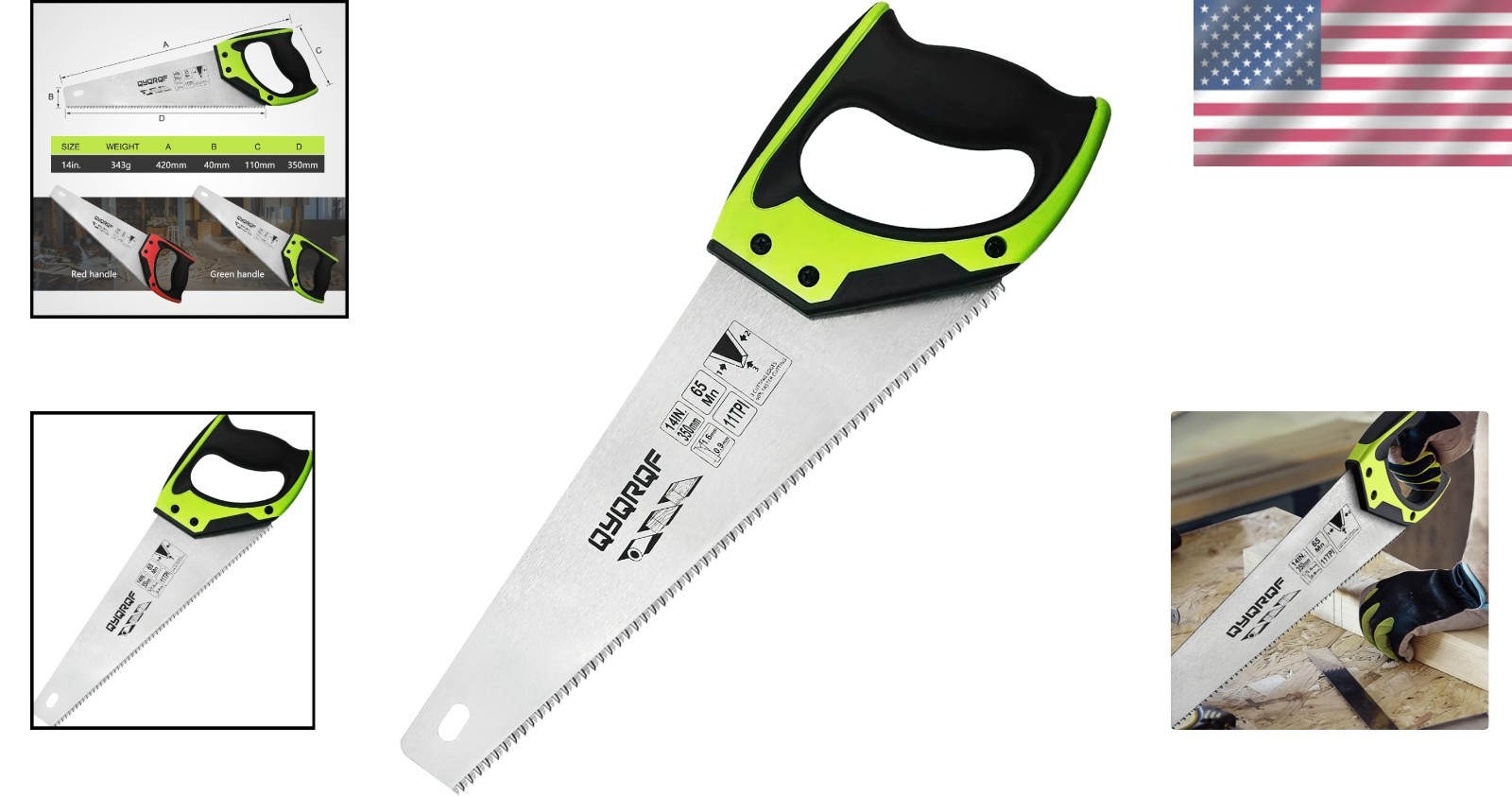 Versatile 14-Inch Fine-Cut Handsaw – Perfect for Wood, Plastic, and Drywall
