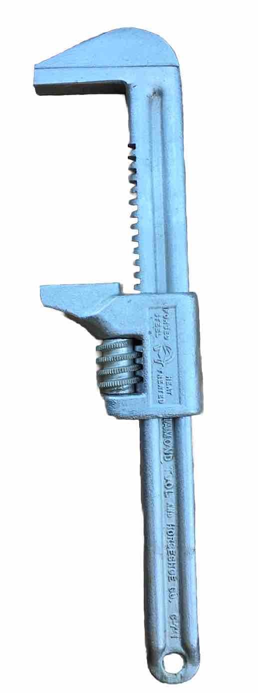 VINTAGE DIAMOND FORGED C711 HORSESHOE LOGO ,10 1/2″ MONKEY WRENCH MADE IN USA