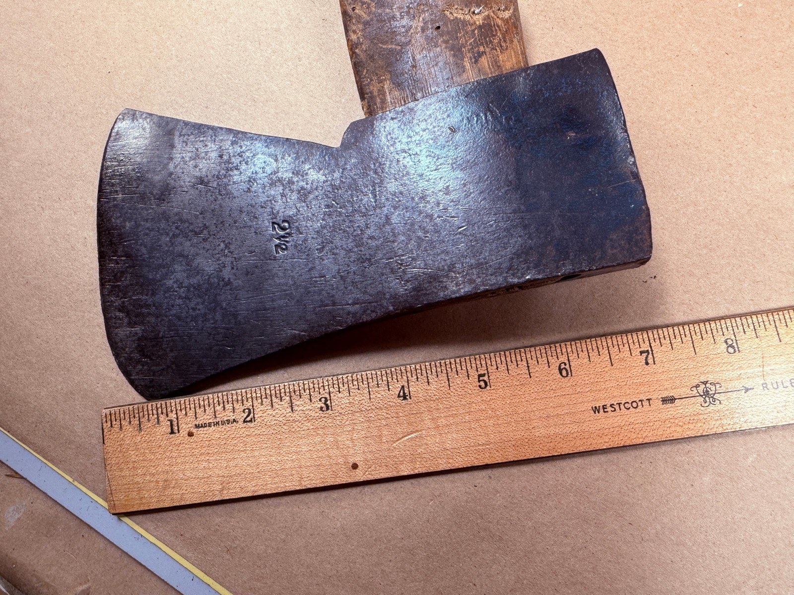 Vintage Blue Hand Axe Made In Sweden 2-1/2 Lb With Original Wood Handle