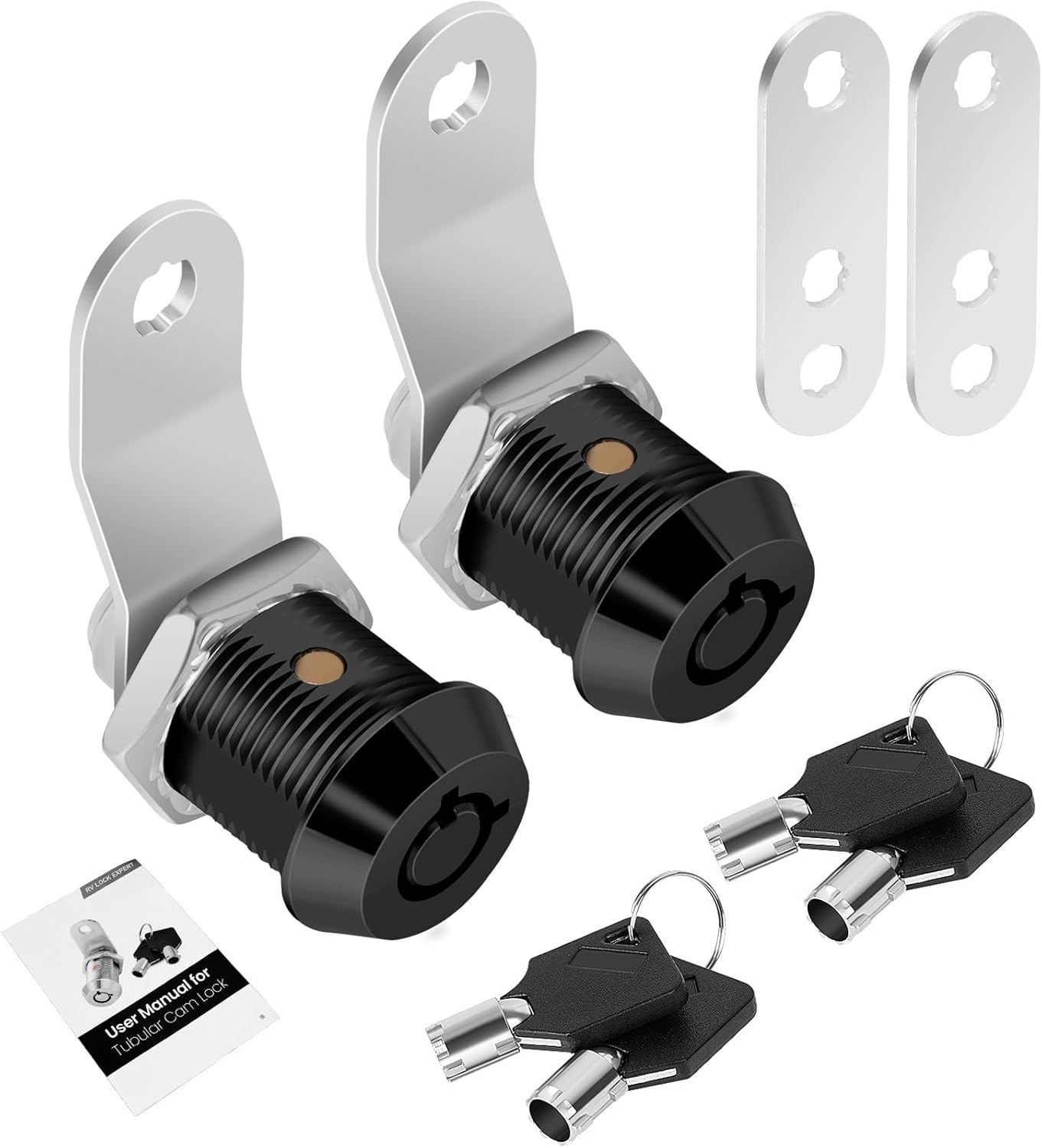 2 Pack Tool Box Lock with Keys, 5/8″ RV Storage Lock Keyed Alike, Cabinet Lock C