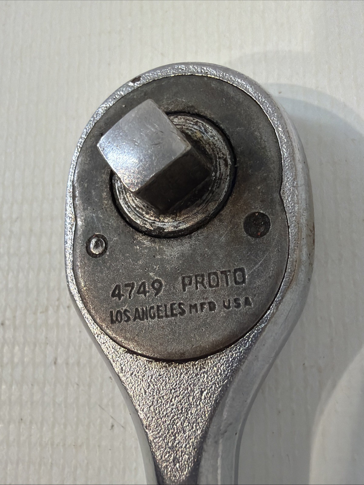 Vintage Proto 4749 1/4″ Drive Pear Head Knurled Ratchet Los Angeles USA 5”