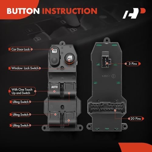 A-Premium Front Left Driver Side Power Window Switch | Compatible with Honda …