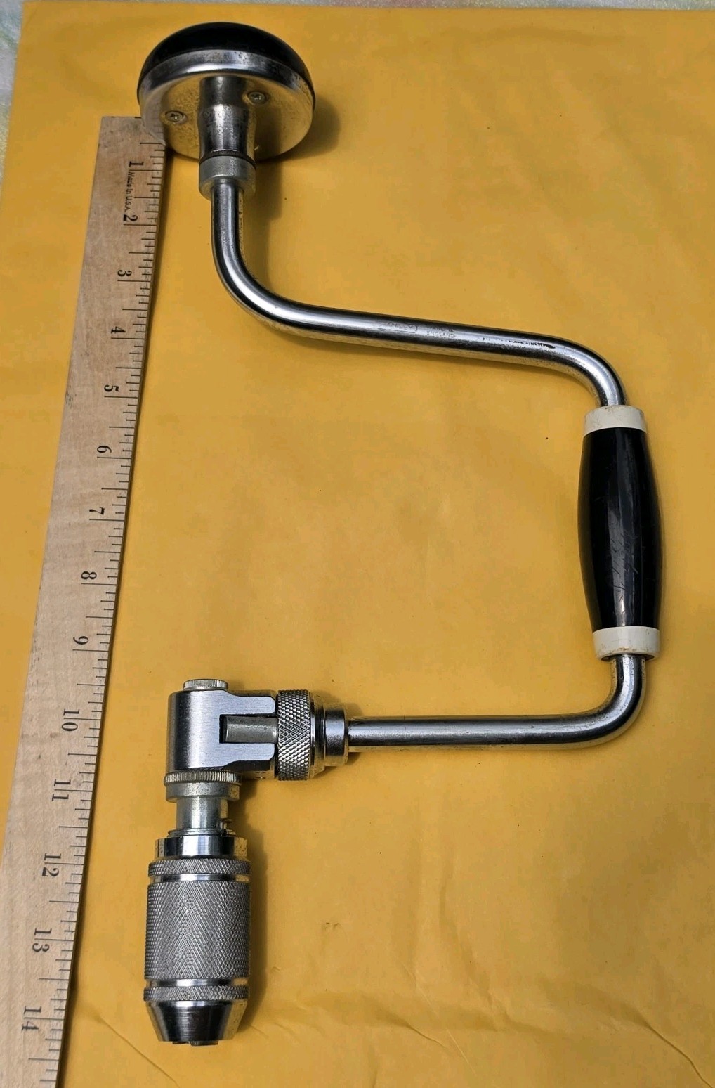 Vintage STANLEY Tools 02-743 Bit Brace Drill No. 73-12 Black Handle England-UK.