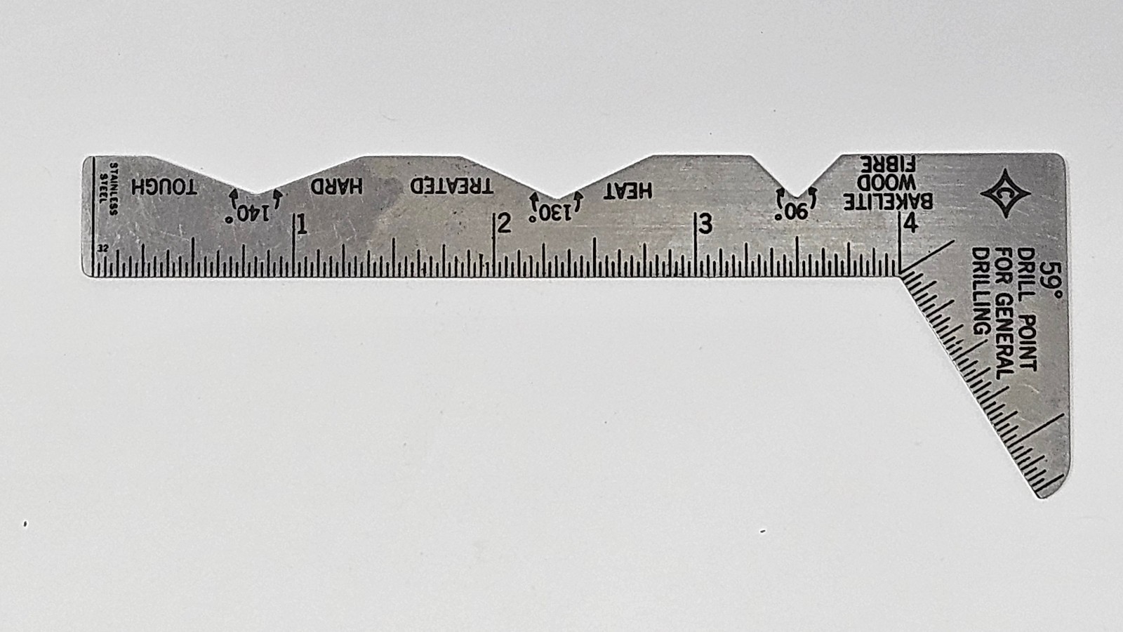 Vintage Cleveland Twist Drill Co Cle-Forge Multi Point Bit Gauge Stainless Ruler