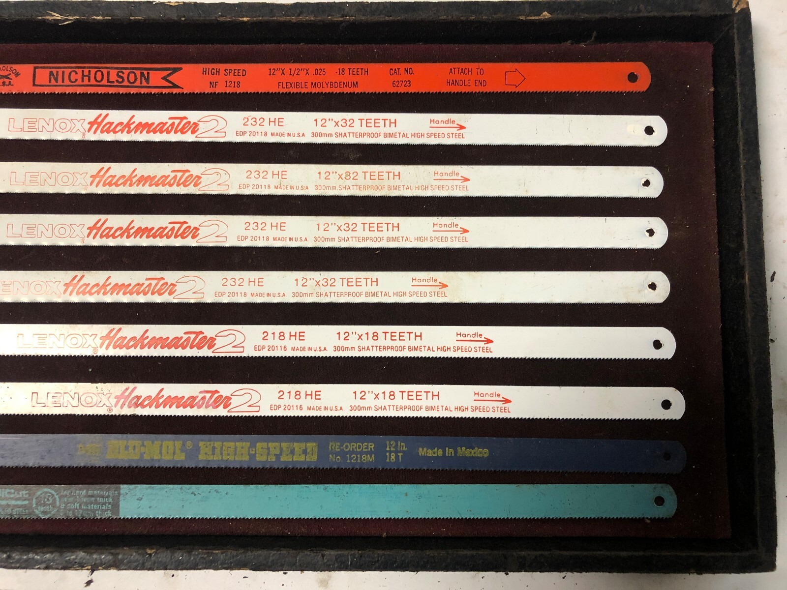 MACHINIST LATHE TOOLS MILL Unused Sharp Hacksaw Blades Lenox Nicholson DrZz