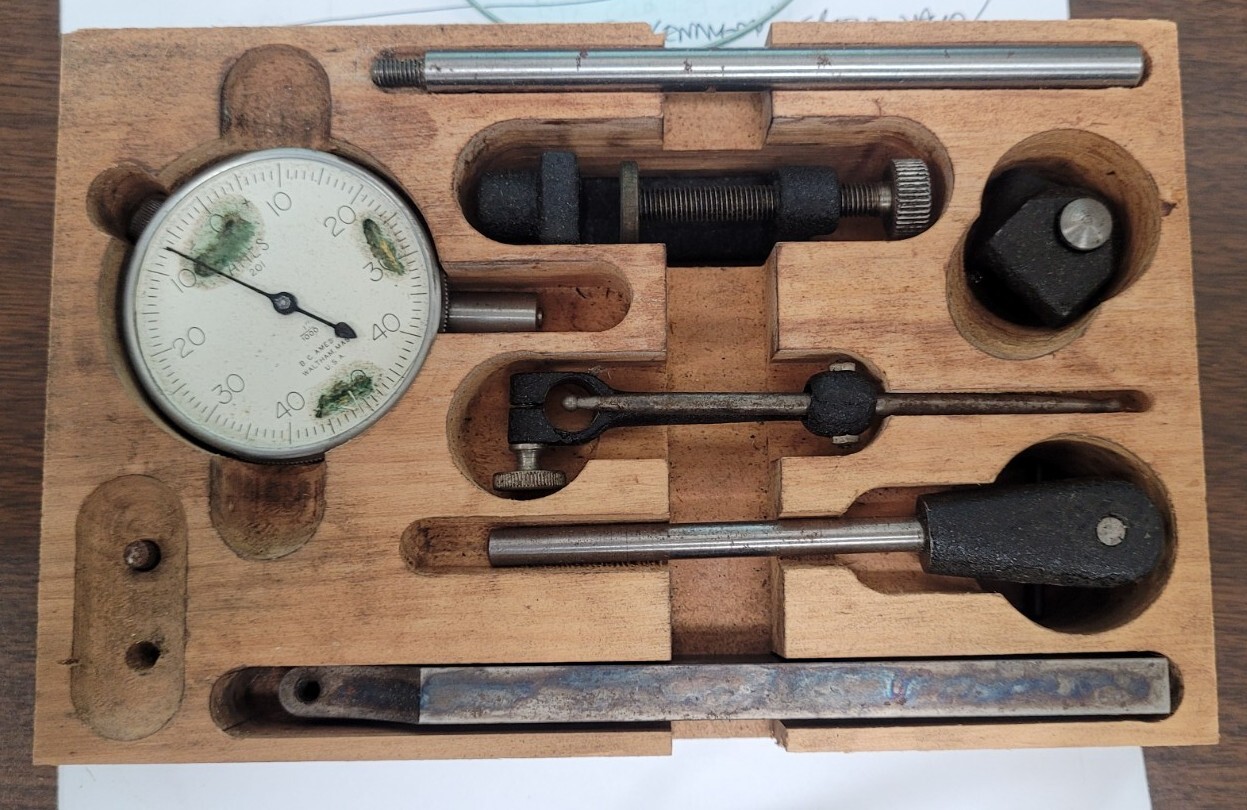 B.C. Ames Co. Universal Dial Test Indicator No. 22 w/ Wooden Box