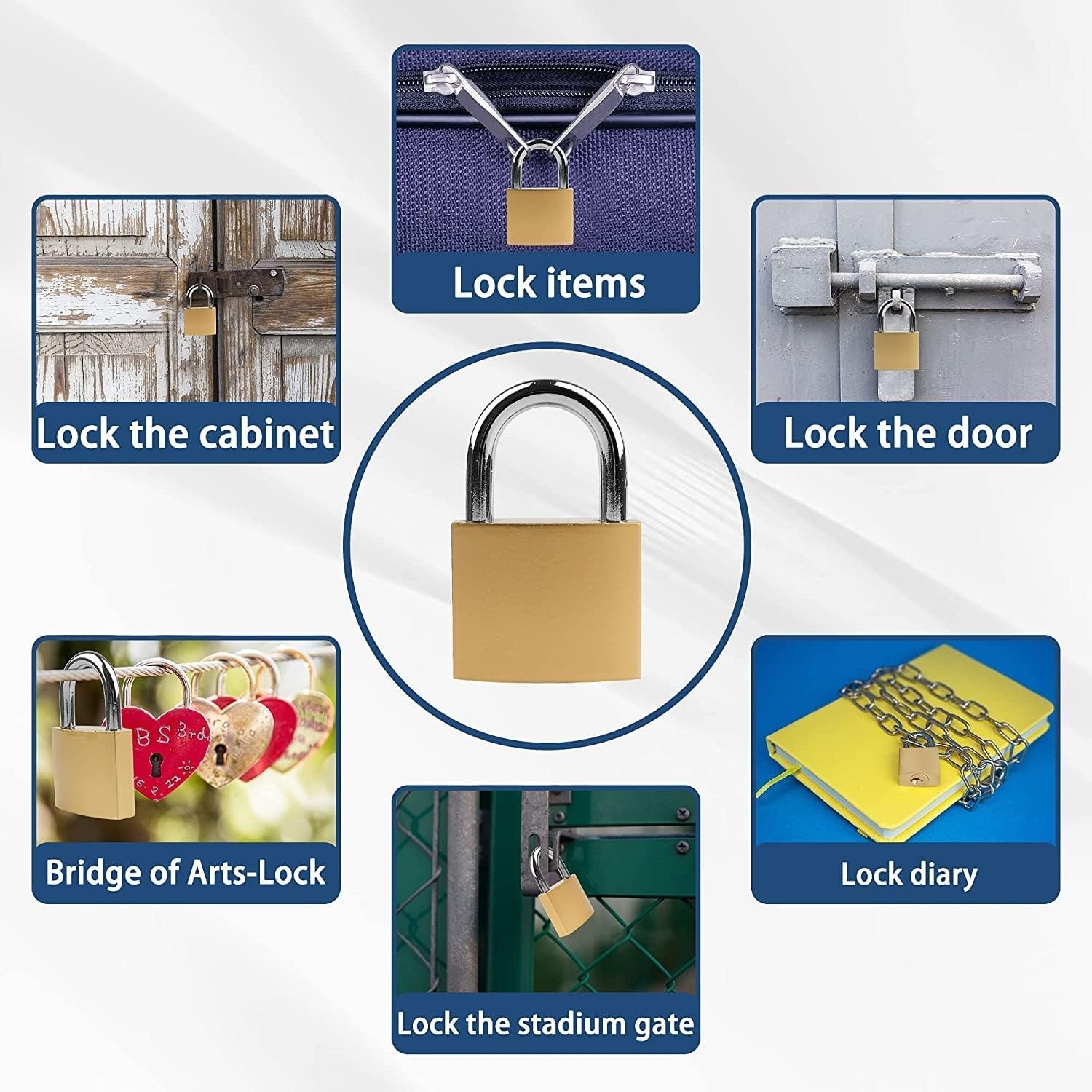 2 Pack of 32mm Gold Padlocks – Sleek Security Locks for Indoor & Outdoor Use