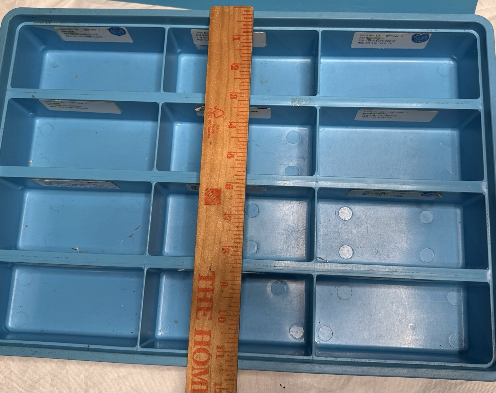 Blue Parts Organizer Tray Box w Lid Small Hardware Screws Electronics Storage
