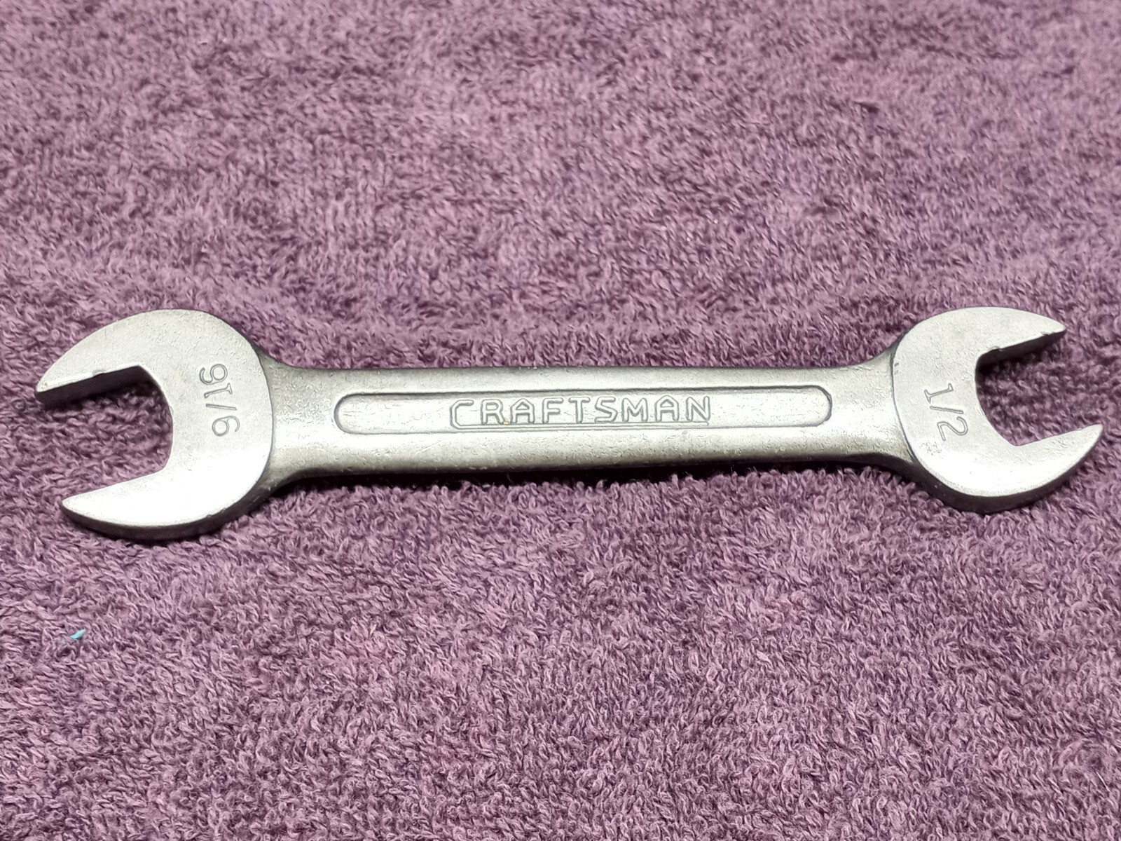 Vintage CRAFTMAN OPEN END WRENCH #1725B 1/2 & 9 1/16 in FORGED IN USA 5.5″ long