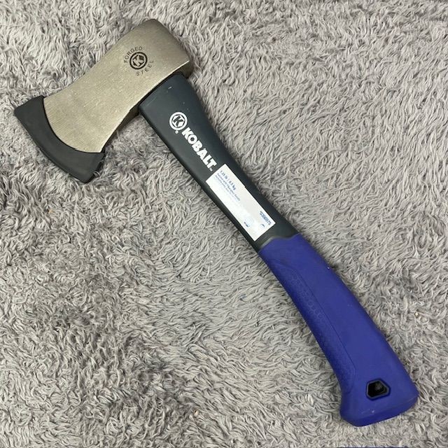 Kobalt Hatchet 1.25 lb Forged Steel Head Fiberglass Handle Camping Axe Outdoor