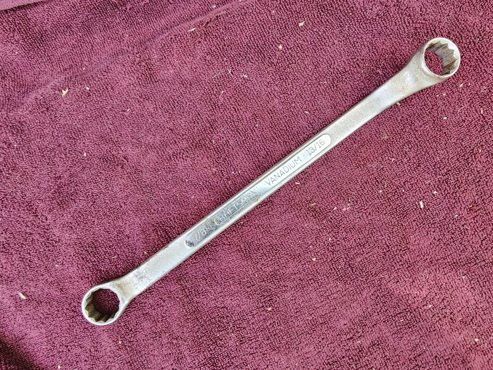 Vintage Craftsman Vanadium CI Underline 13/16″ x 7/8″ Offset Box End Wrench