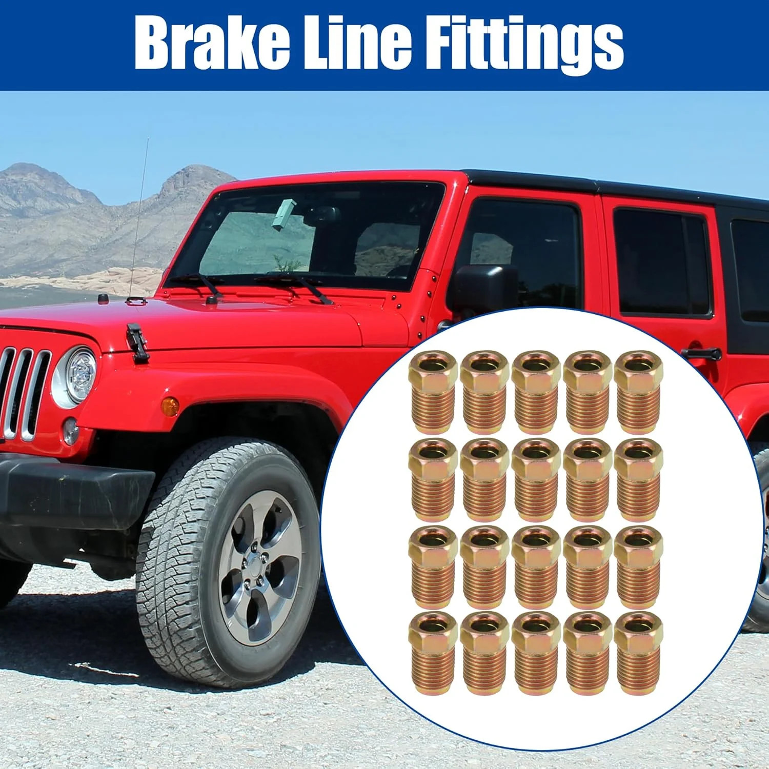 X AUTOHAUX 20pcs M10x1.0 Threads Brake Line Nut Fittings for 3/16″ Steel Brake L