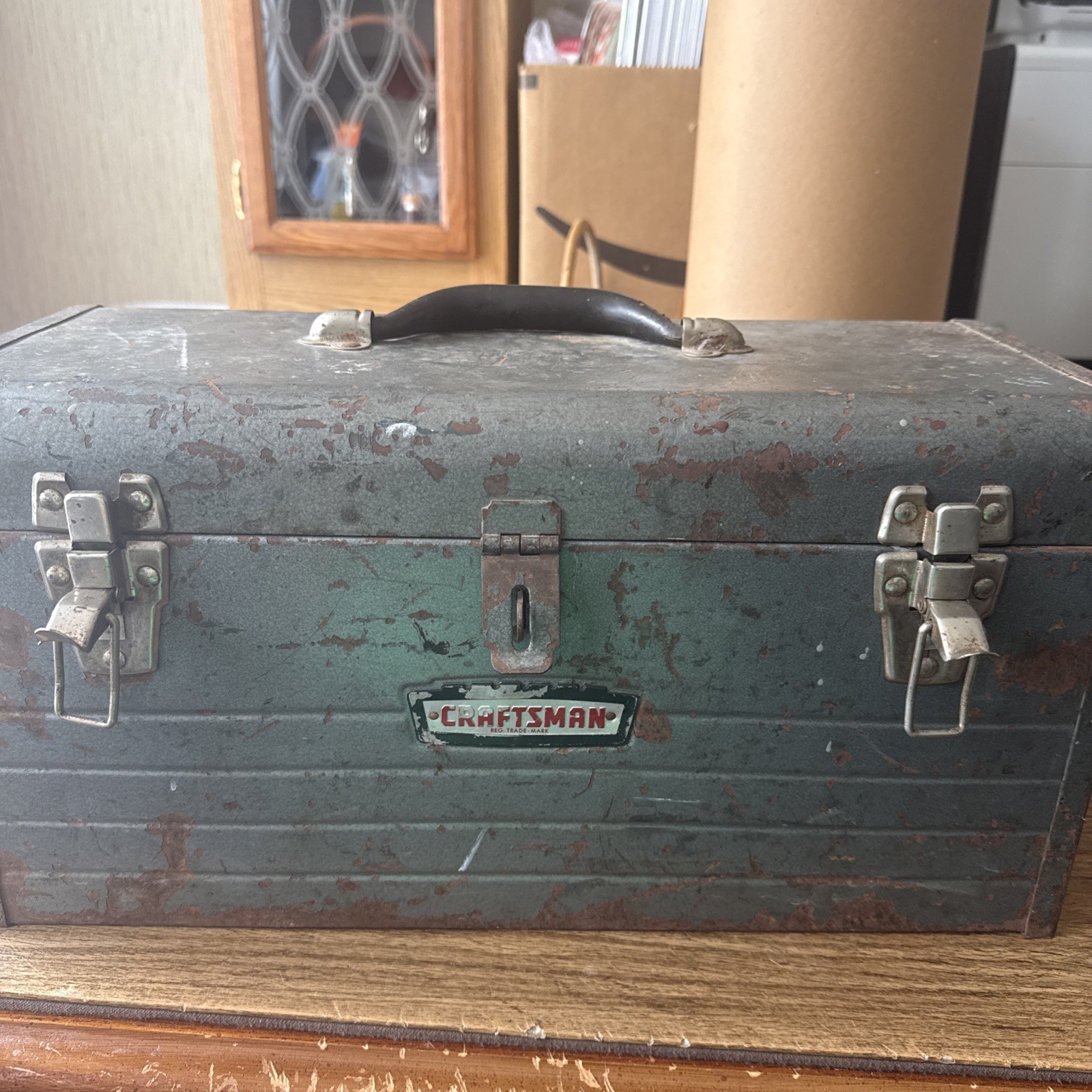 Vintage Craftsman 6500 Made In USA Metal Tool Box With Tray 18″x8″x9″ Good Shape