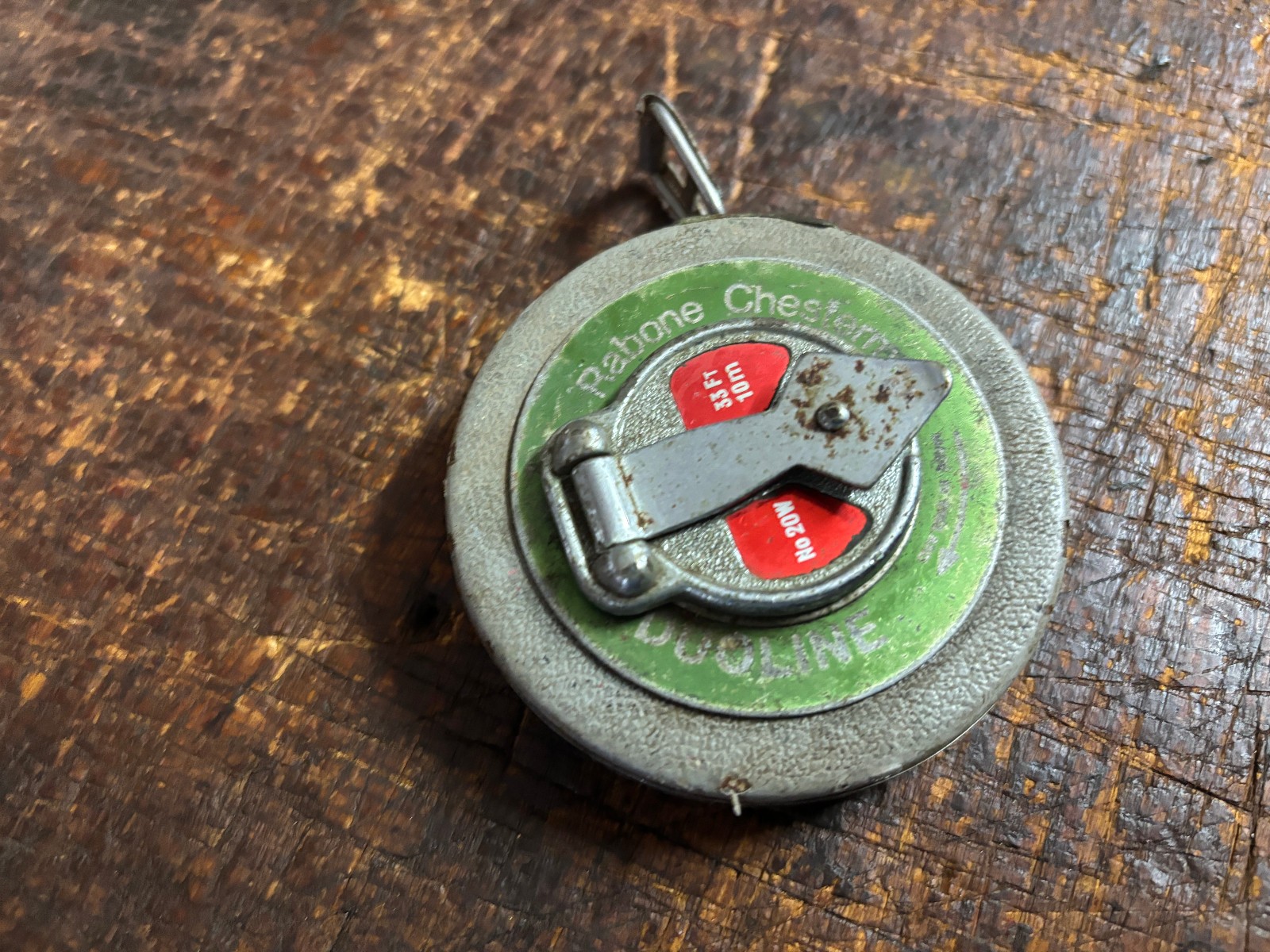 Vintage Rabone Chesterman 35Ft No.20W Duoline Tape Measure. Made in England