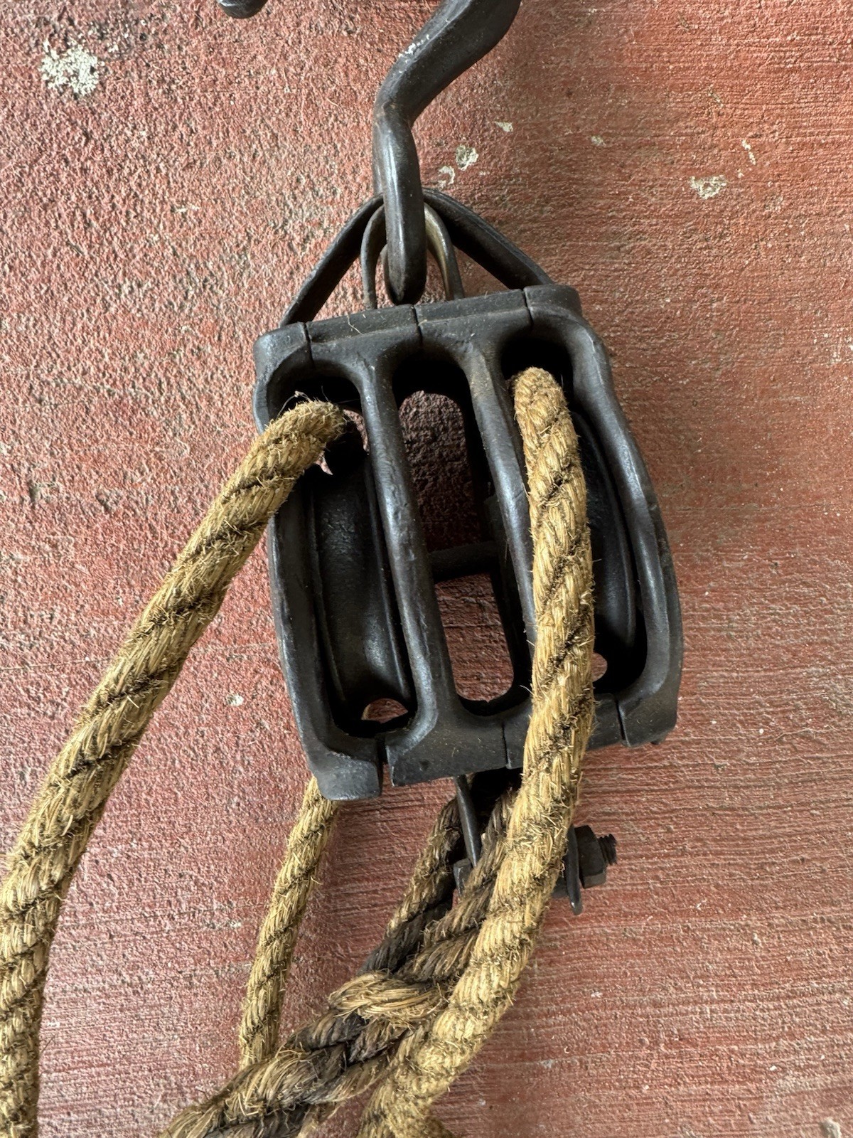 Antique Cast Iron Double and Triple Pulley Block Hooks