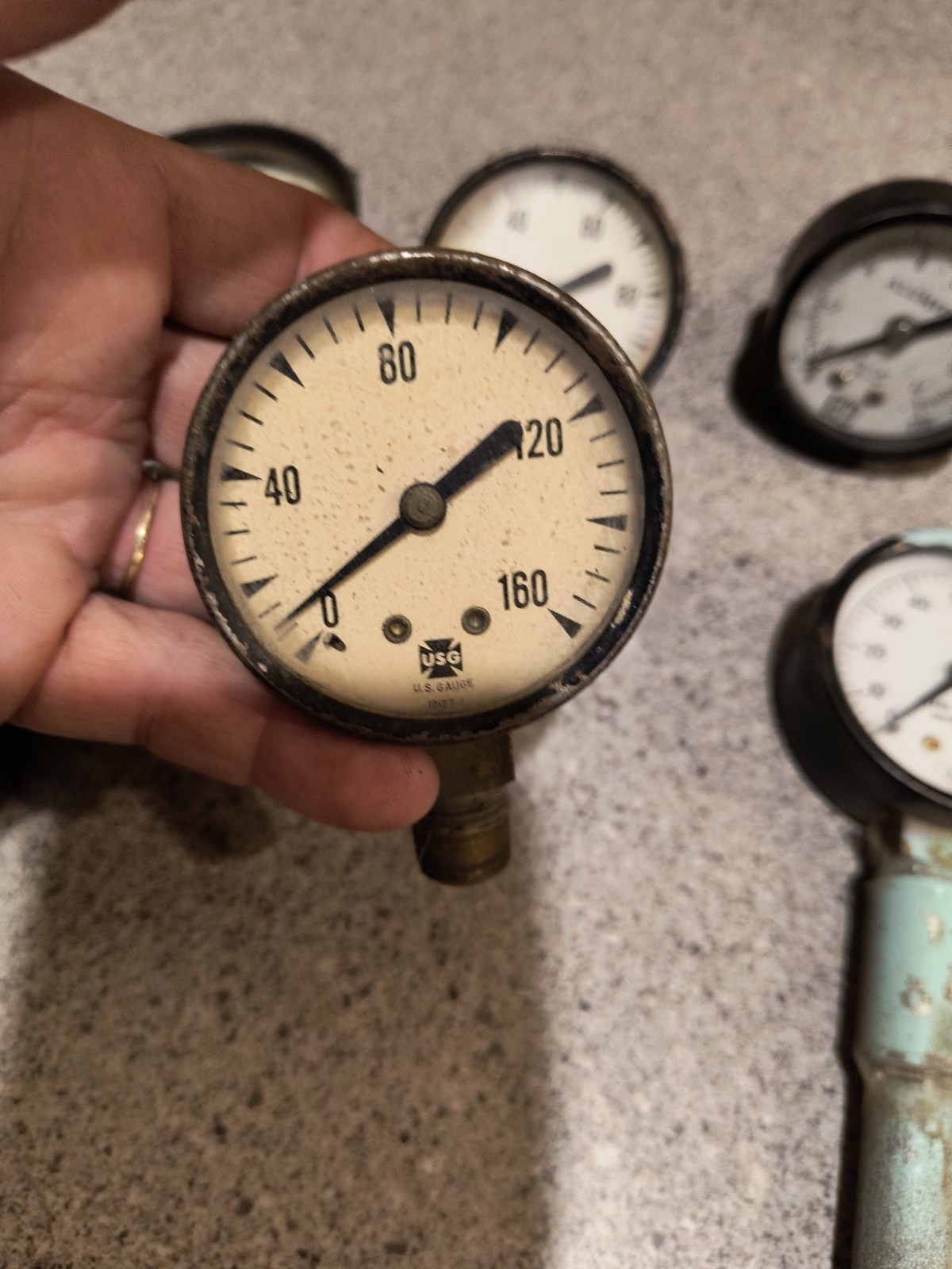 Lot of 8 Vintage Metal Gauges: Steampunk, untested