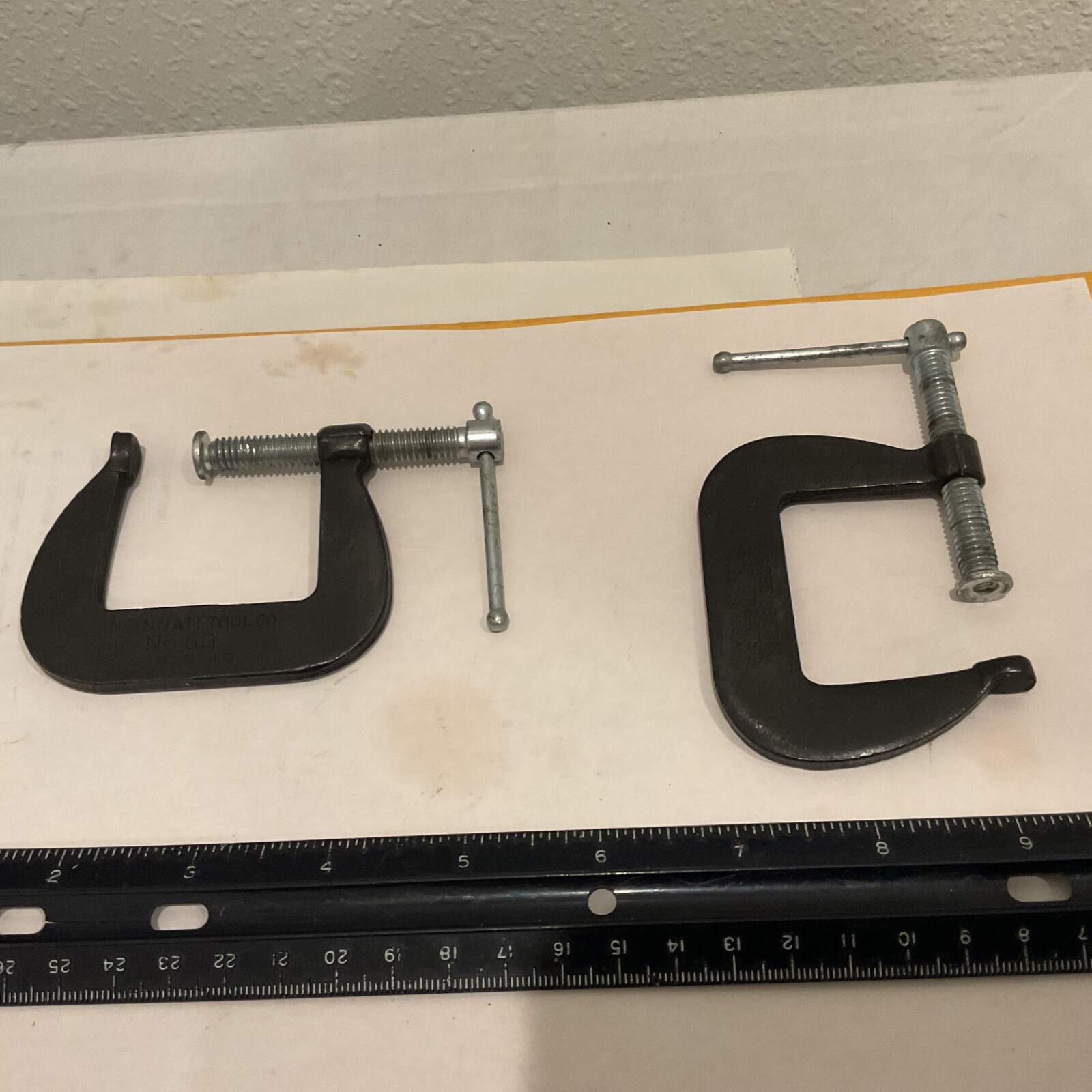 New Qty (2) Vintage Cincinnati 1 1/2″ X 1 1/4″ Throat Super Junior C Clamps