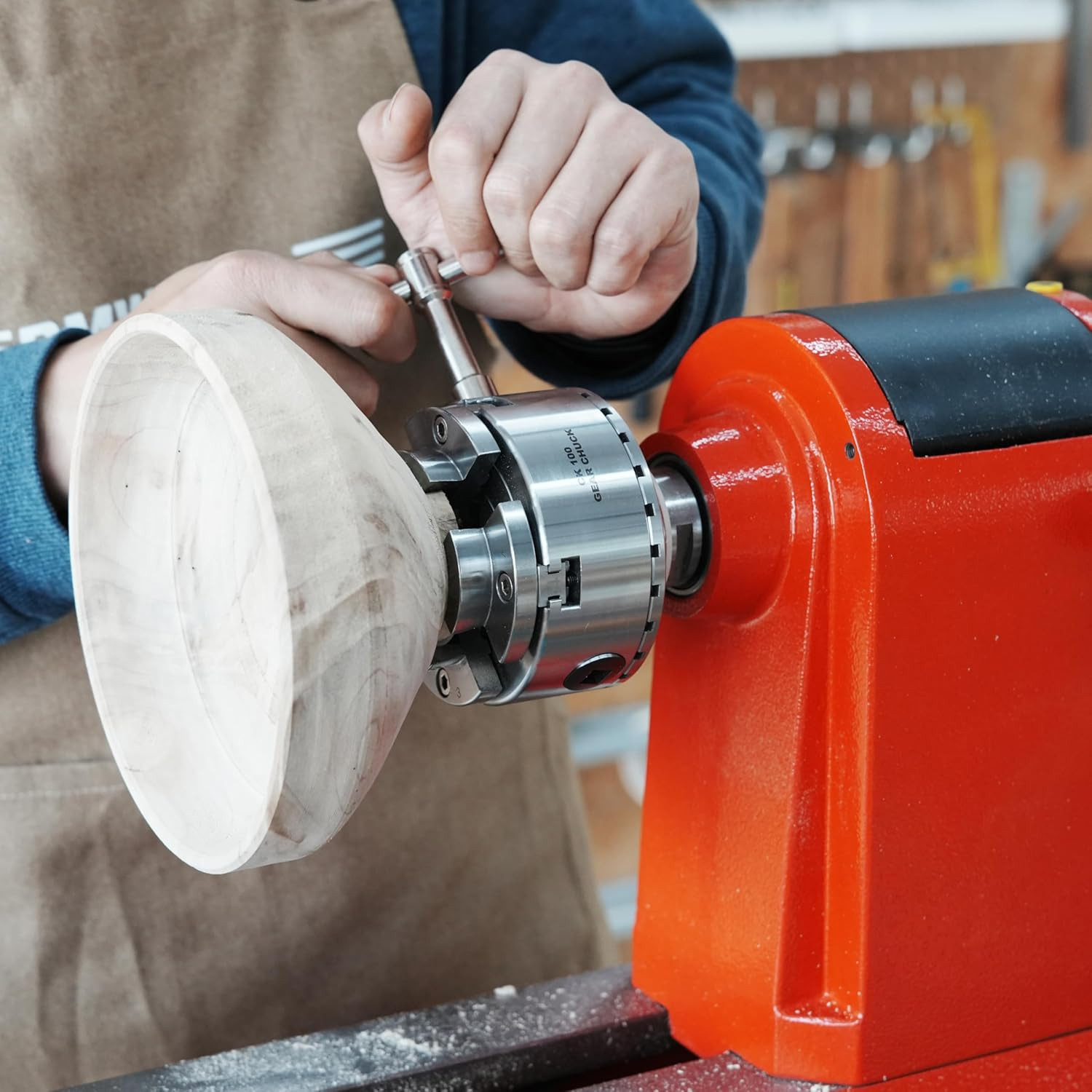 CK100/S2 3.75″ 4-Jaw Woodturning Chuck, with 4 Jaws, Wood Screw, & Nylon Rings