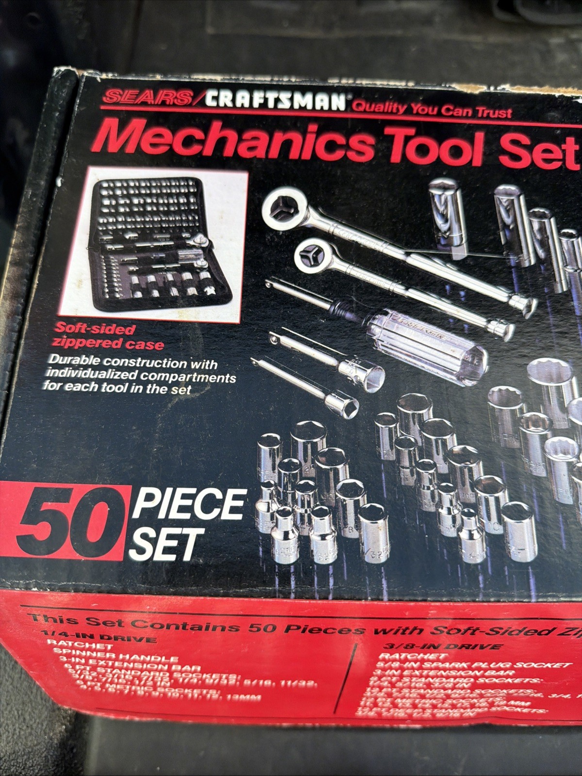 Sears Craftsman USA Nos Rare 50pc Mechanics Tool Set 33650 SAE Metric Ratchets