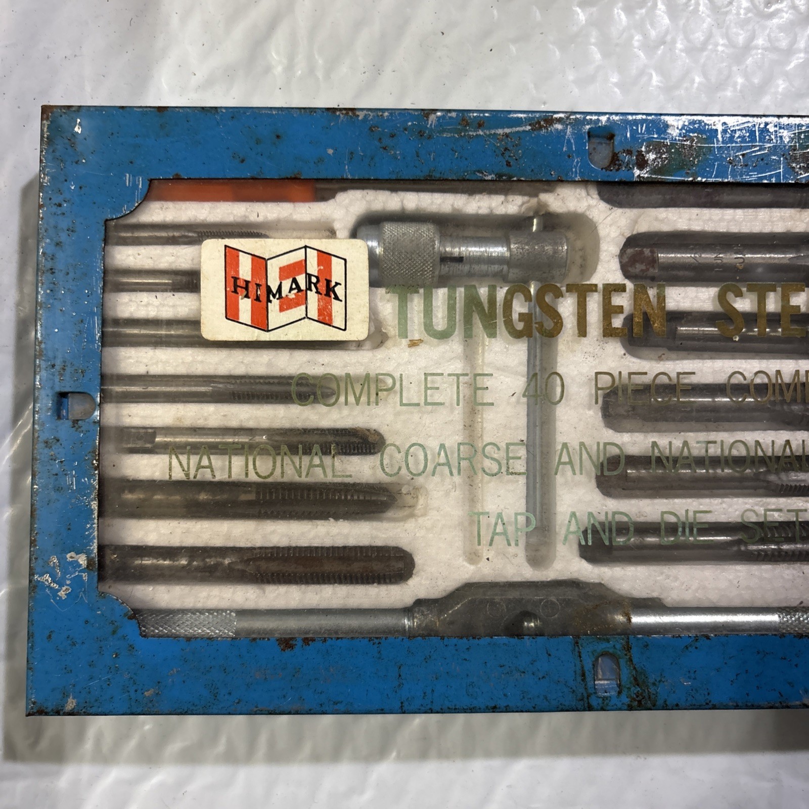 Vintage 40pc Tap and Die Tool Set NC & NF in Original Metal Case TUNGSTEN STEEL
