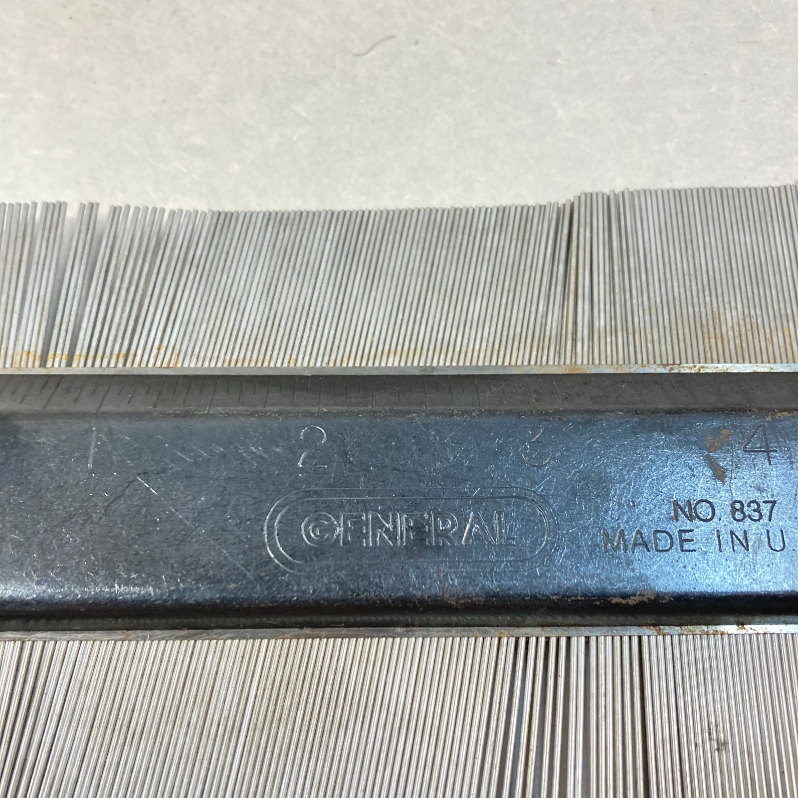 Vintage General 6″ Contour Gage Metal Blade #837 USA