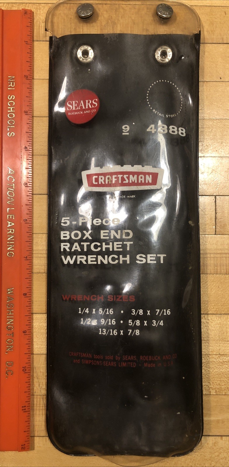 POUCH ONLY! 5-Piece CRAFTSMAN RATCHET BOX END WRENCH SET CROWN ERA 94388 4388