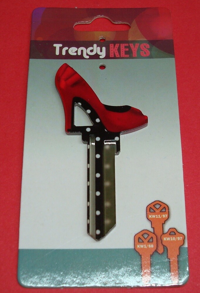 🔑 CLASSY LADY RED HEEL Designer House Key Blank for Kwikset KW1 KW10 KW11 🔑