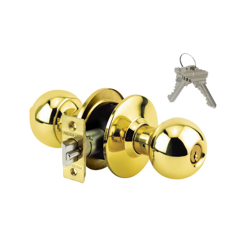 6PK Grade 3-Combo Lock Set Entry knob+Deadbolt Keyed Alike Brass+36 Keys GR3ED02