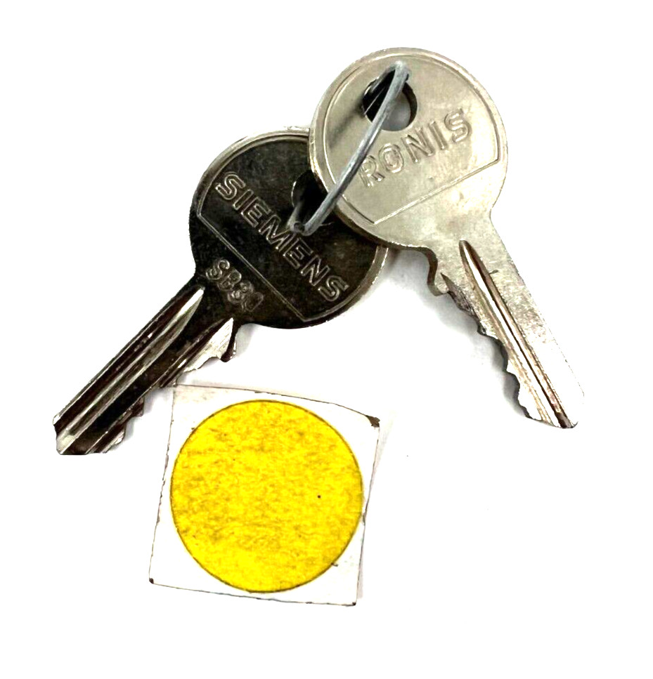 SIEMEN 3SB3500-4ED01 REPLACEMENT KEY & LOCK TWO KEYS ROUND METAL 22 MM ROUND