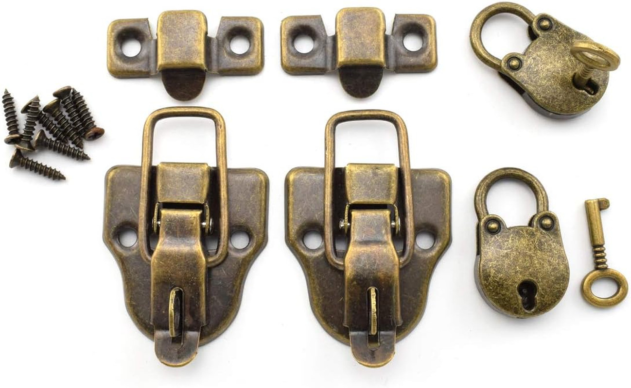SDTC Tech Retro Style Cabinet Duckbilled Toggle Hasp Latch and Antique Padlock K