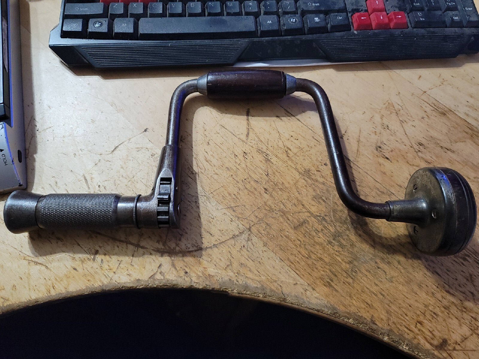 Antique Tool P. S. & W. USA Brace Hand Drill No. 1202 PatD July 9, 1895 🇺🇸