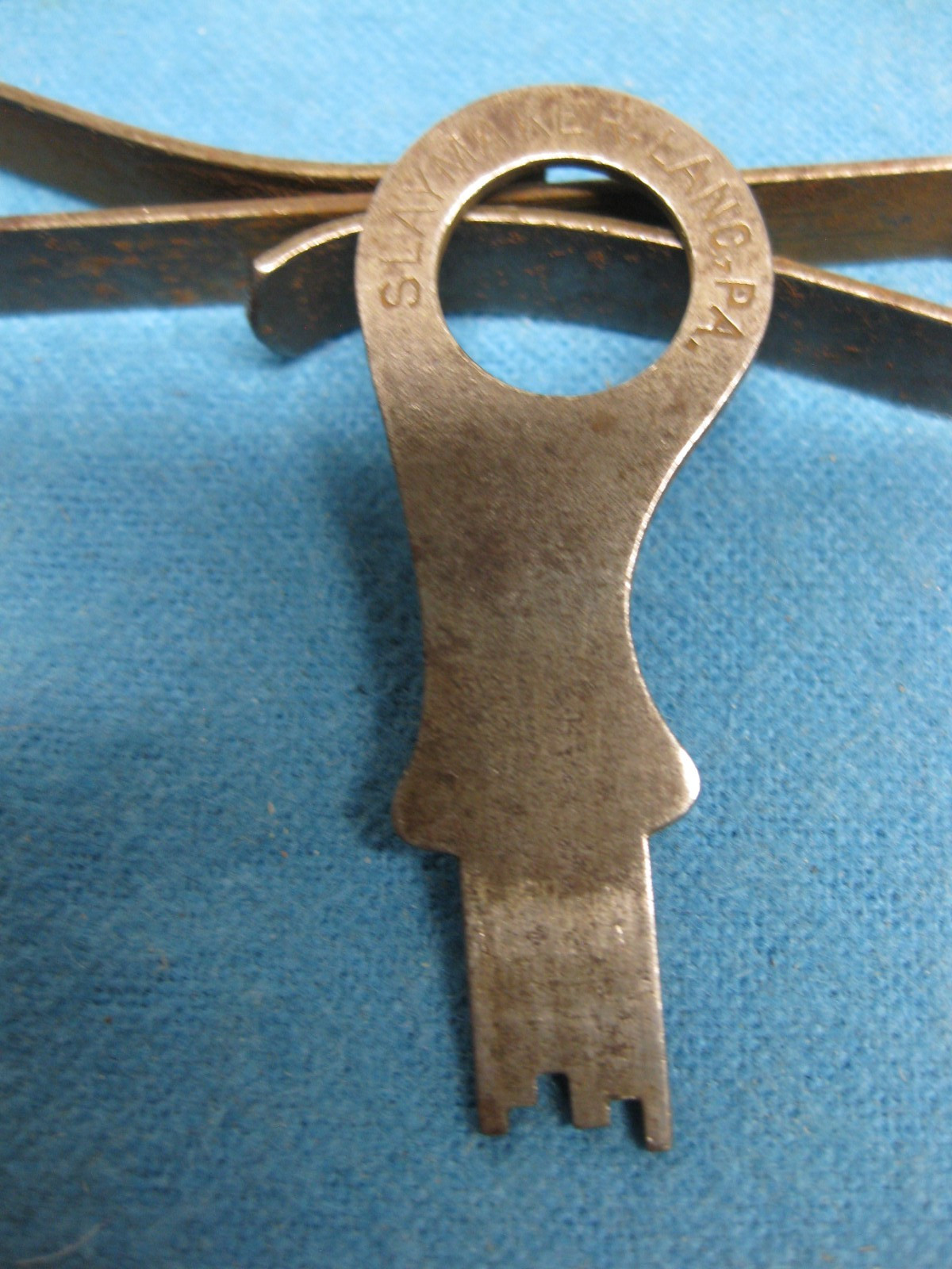 Set of four antique metal Lever-Lock keys