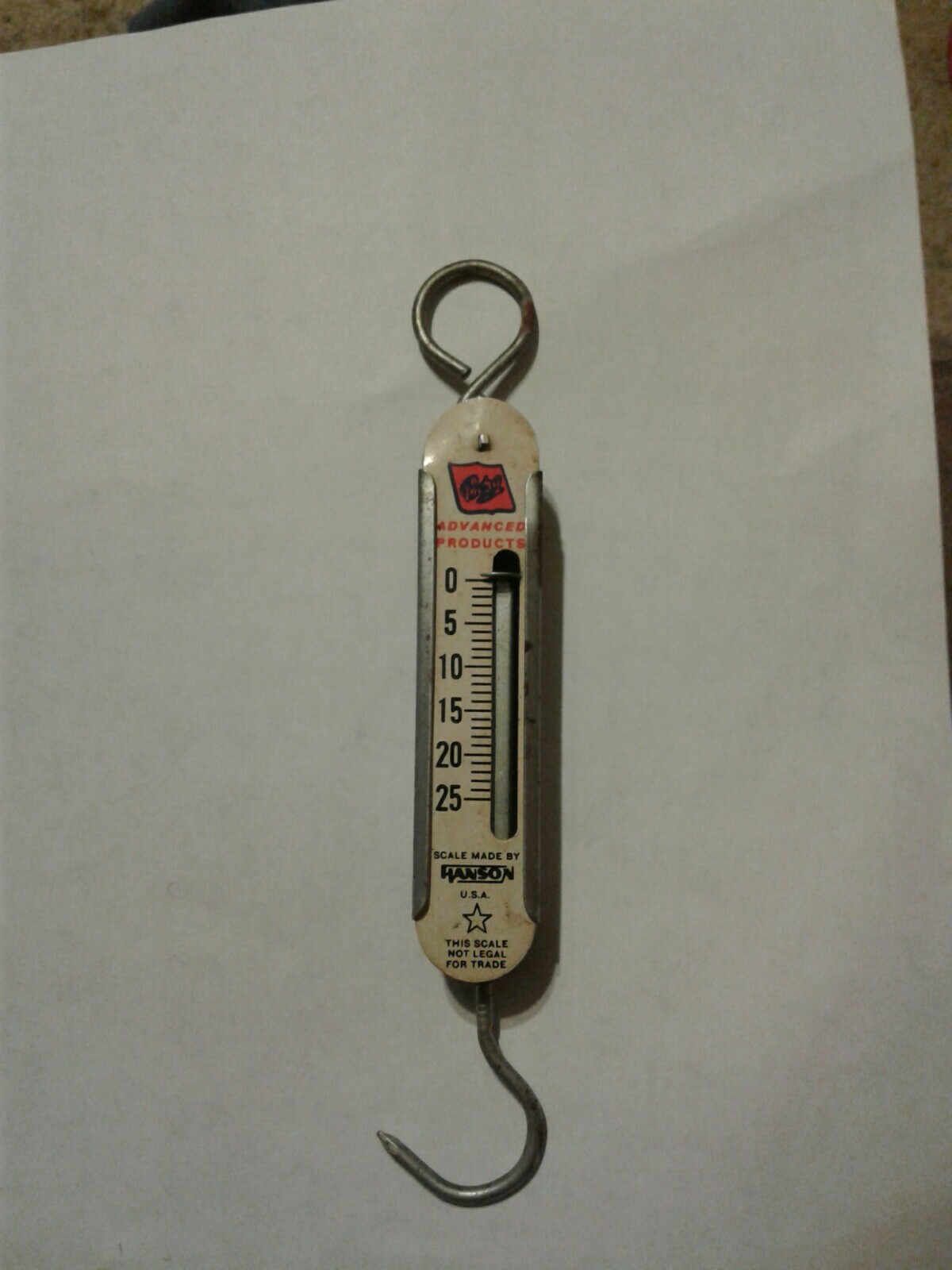 HANSON USA HANGING 25 LB SCALE ADVERTISING BERG ADVANCED PRODUCTS AUTO PARTS