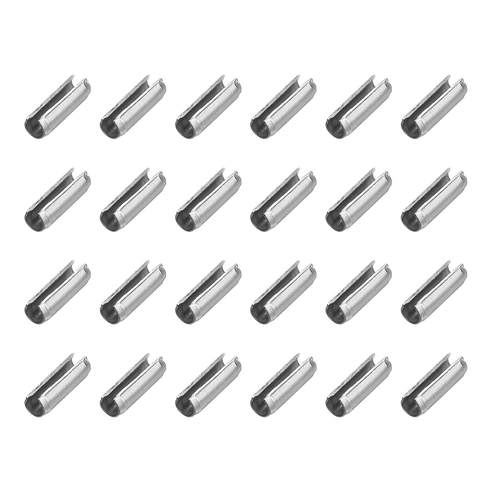 60 PCS 3/50×6/25 Inch 1.5x6mm Slotted Split Roll Pins Steel Spring Dowels