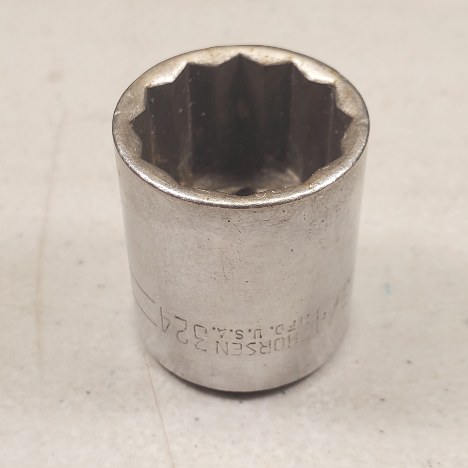 Thorsen #324 Shallow Socket 3/8″ drive, 12-Point, 3/4″ SAE Made in U.S.A. VTG