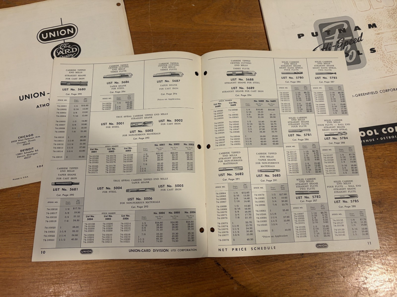 1960’s Machinist Tool Catalog Lot of 4 Union-Putnam