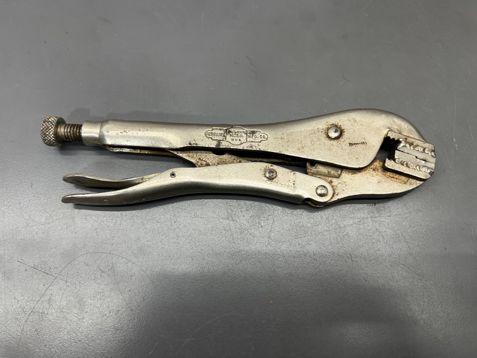 (u) VINTAGE PETERSEN DEWITT VISE GRIP CUSTOM AUTO BODY PANEL SEAMER PLIERS USA