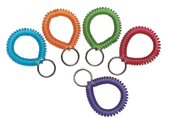 MMF Assorted Key & Card Wrist Coils – Durable Expandable Wristbands with Rings