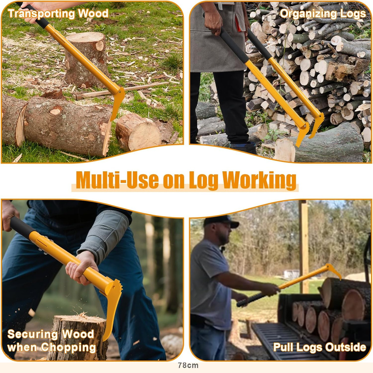 30” Hookaroon All Steel Heavy Duty Pickaroon Axe Logging Tool Dragging Lifting