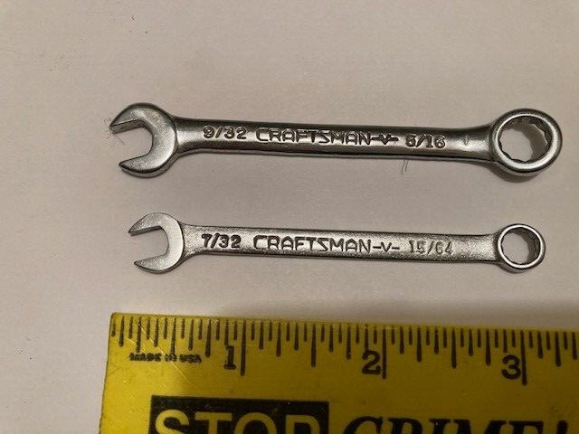 MADE USA – NEW/OLD STOCK CRAFTSMAN “V” 12 POINT COMBO WRENCHES (2)
