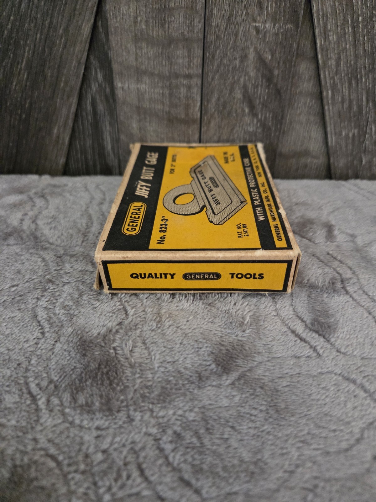 Vintage General Jiffy 3” Butt Gage # 823-3” w/ Case In Original Box