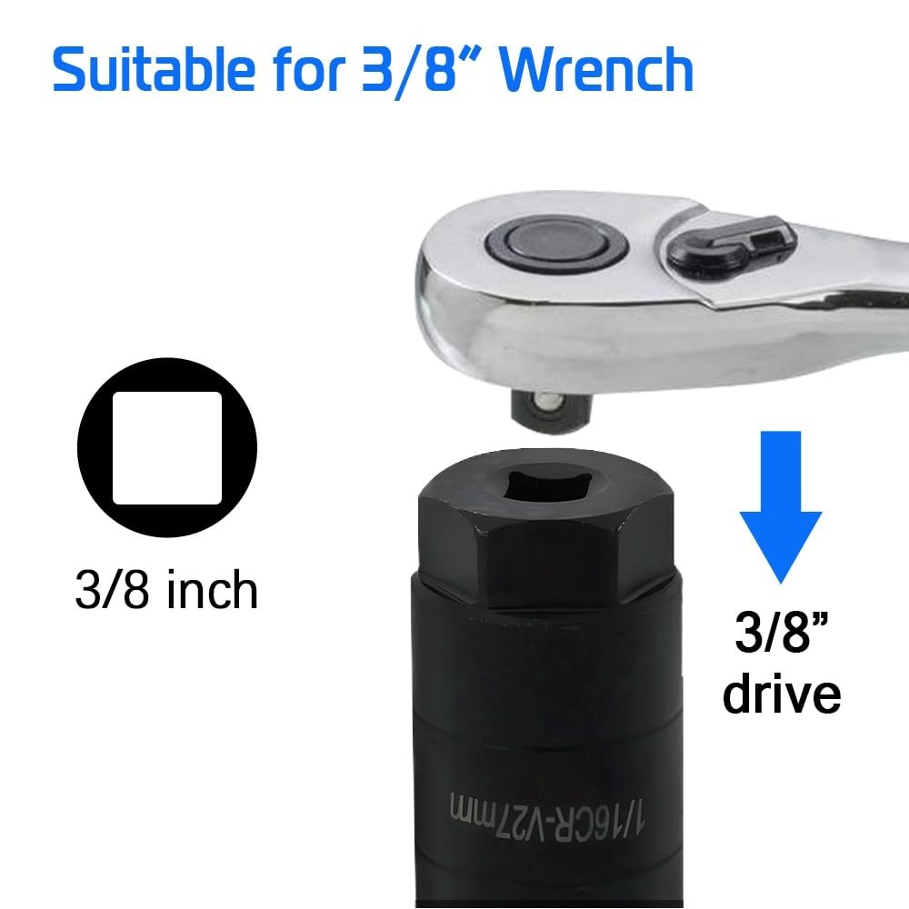 Oil Pressure Switch Socket, 1 1/16” x up to 2-5/8”, Fits 3/8” Drive or 1 1…