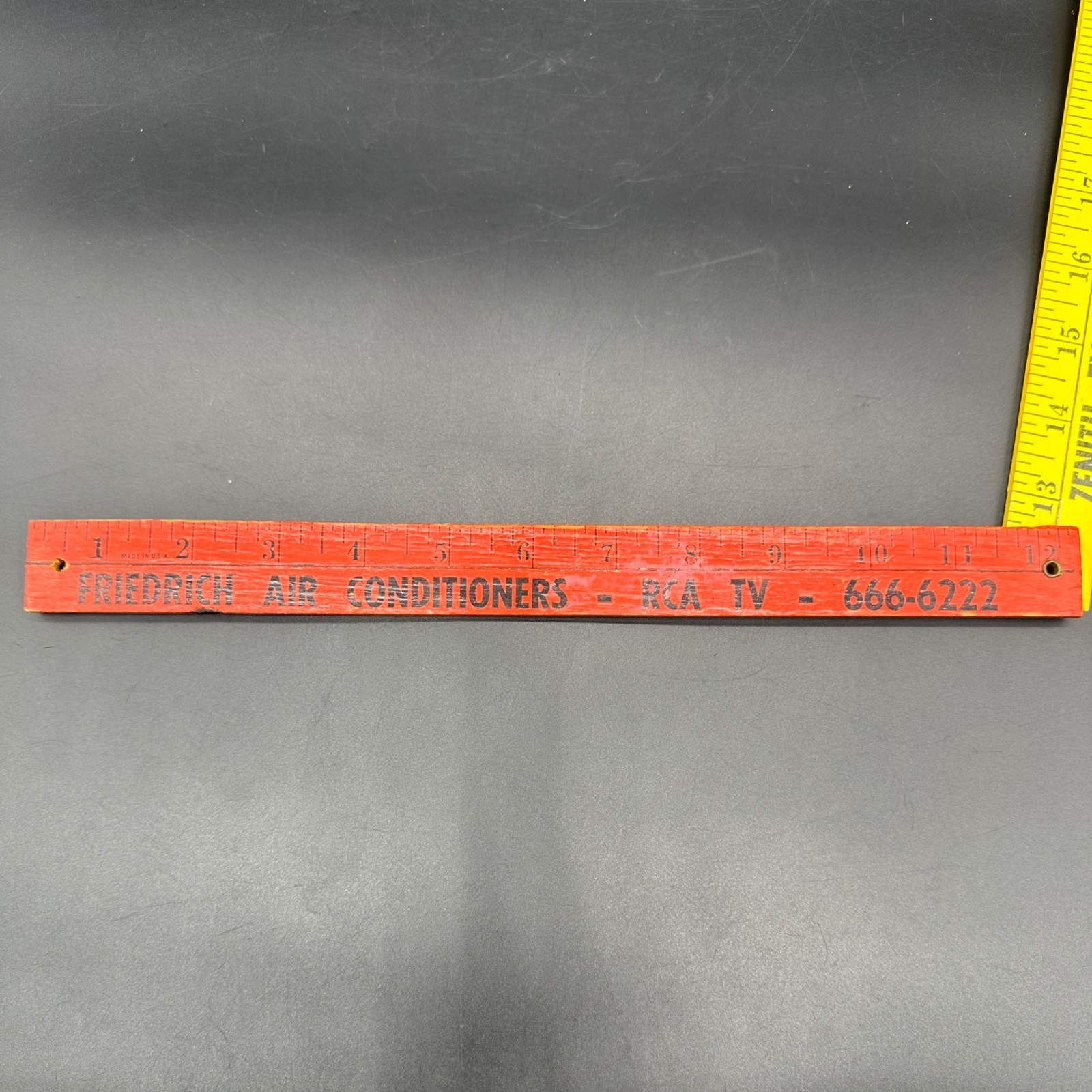 Vintage Folding Yardsticks Ruler TV Appliance Advertising Texas Red Yellow Blue