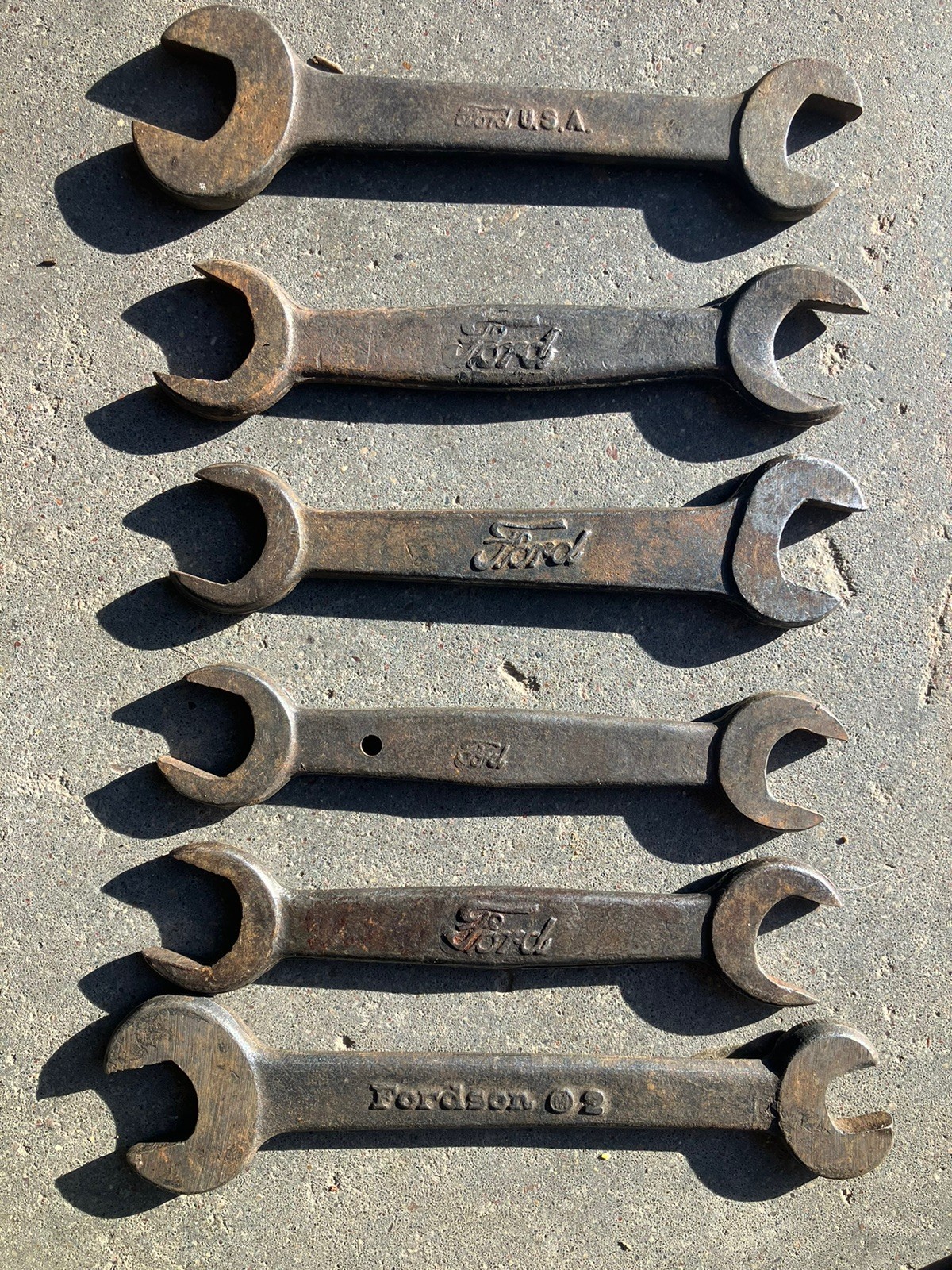 Ford Wrenches Vintage 8 FORD SCRIPT Signed Model T & A Wrenches Open End